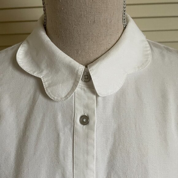 7 FOR ALL MANKIND Women's White Blouse Button Down Size M - Picture 4 of 11